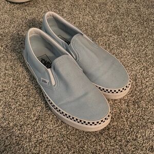 Vans Light Blue Slip-On Sneakers